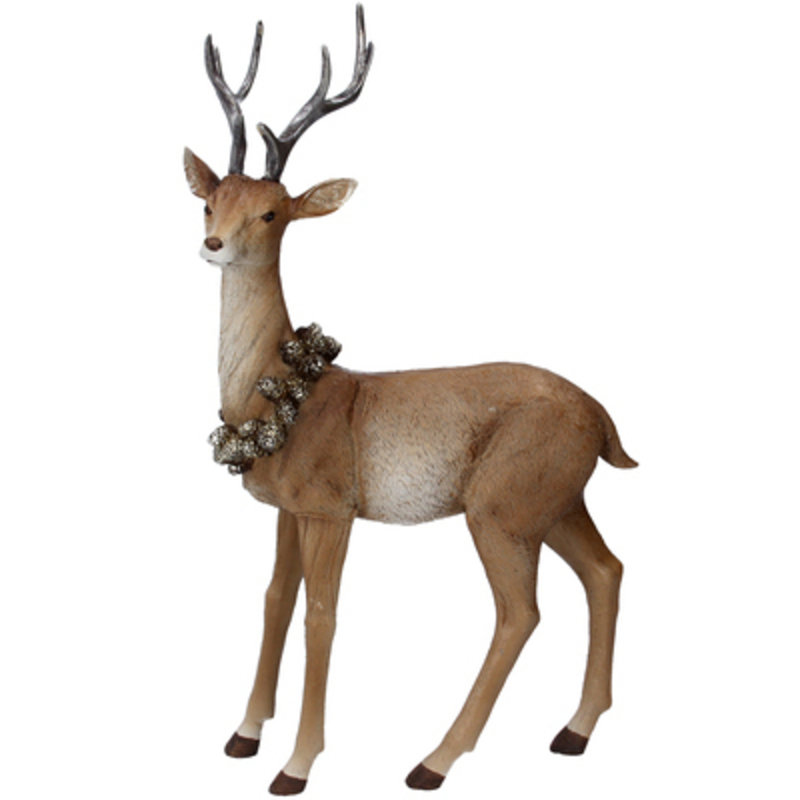 Christmas Resin Stag with Wreath Ornament by Gisela Graham